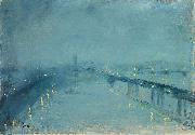 Lesser Ury London in the fog oil on canvas